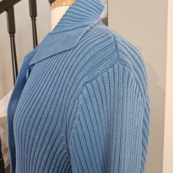 Relativity Woman – Lakeside Blue Ribbed Cardigan Sweater (Size 1X) - Picture 7 of 16